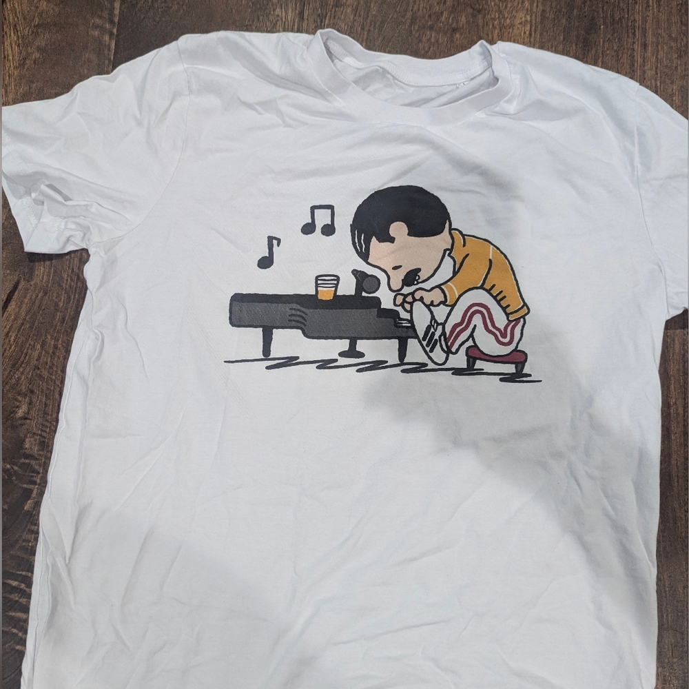 White Tee with Graphic Design